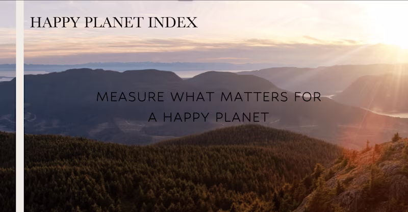 Cover image for Happy Planet Index