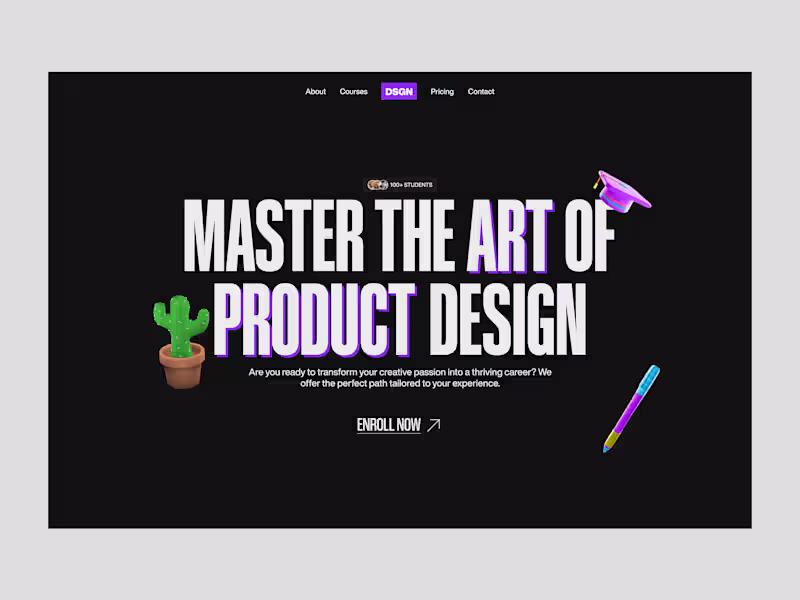 Cover image for Design Course Landing Page