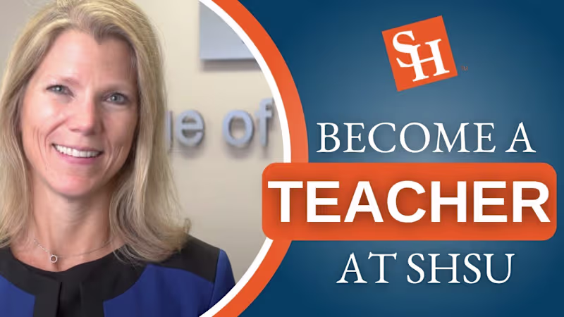 Cover image for Become a Teacher at SHSU - YouTube