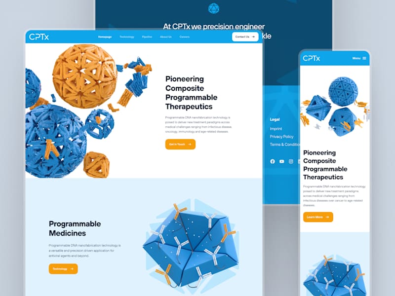Cover image for cptx.bio: Programmable DNA Therapeutics | Biotech Website UI