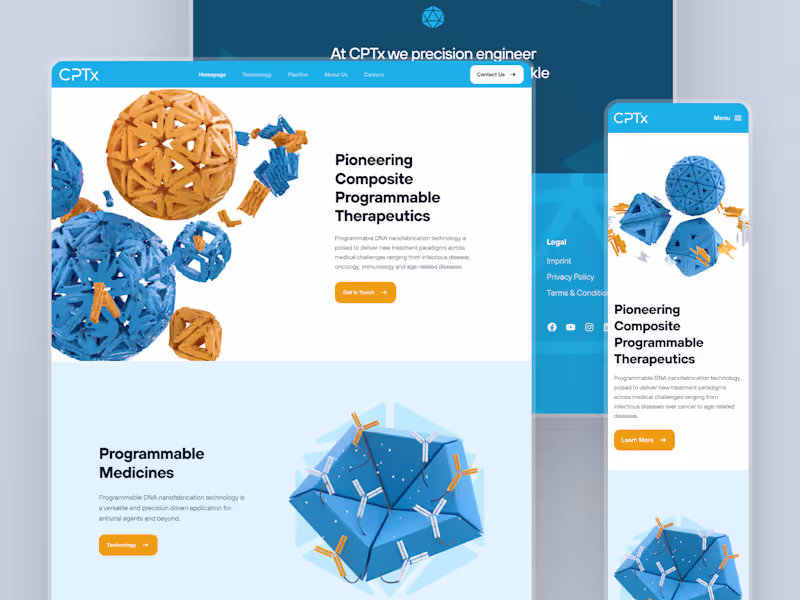 Cover image for cptx.bio: Programmable DNA Therapeutics | Biotech Website UI