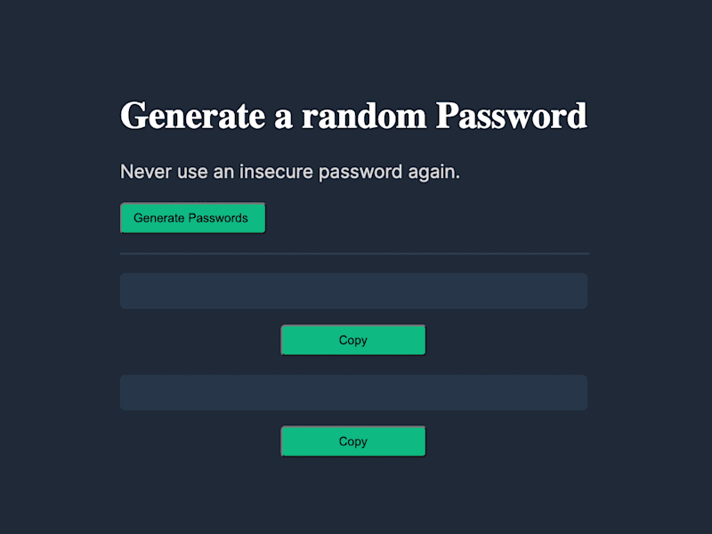 Cover image for Password Generator