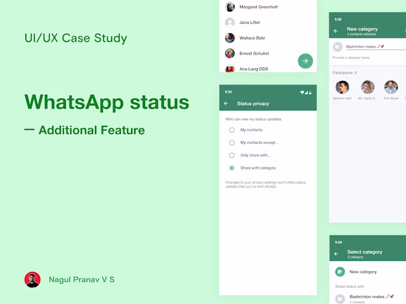 Cover image for WhatsApp status: Additional Feature — UX case study