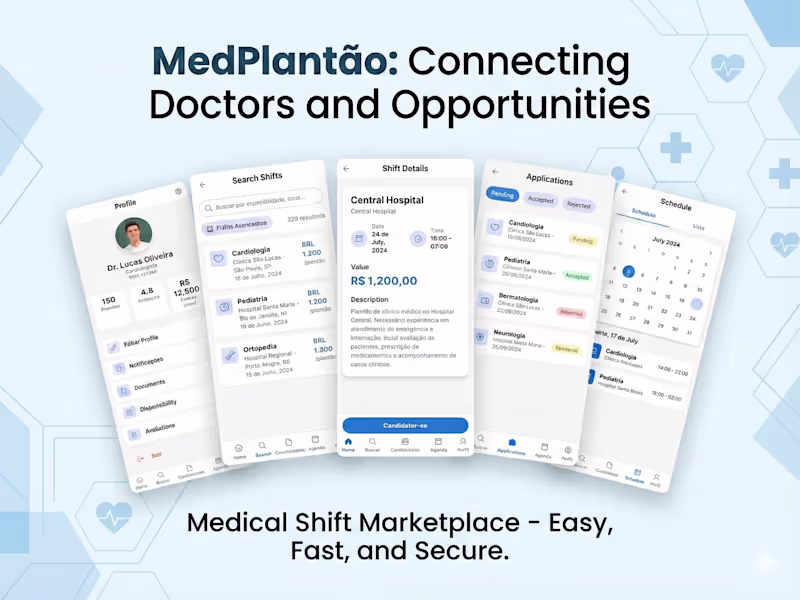 Cover image for MedPlantão: On-Demand Medical Shift Marketplace