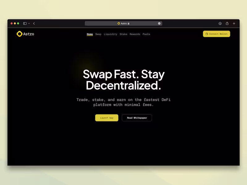 Cover image for ASTRO - A DECENTRALIZED EXCHANGE WEB APP