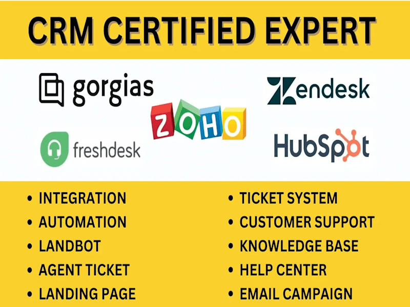 Cover image for zendesk gorgias freshdesk zoho hubspot, agent livechat workflow