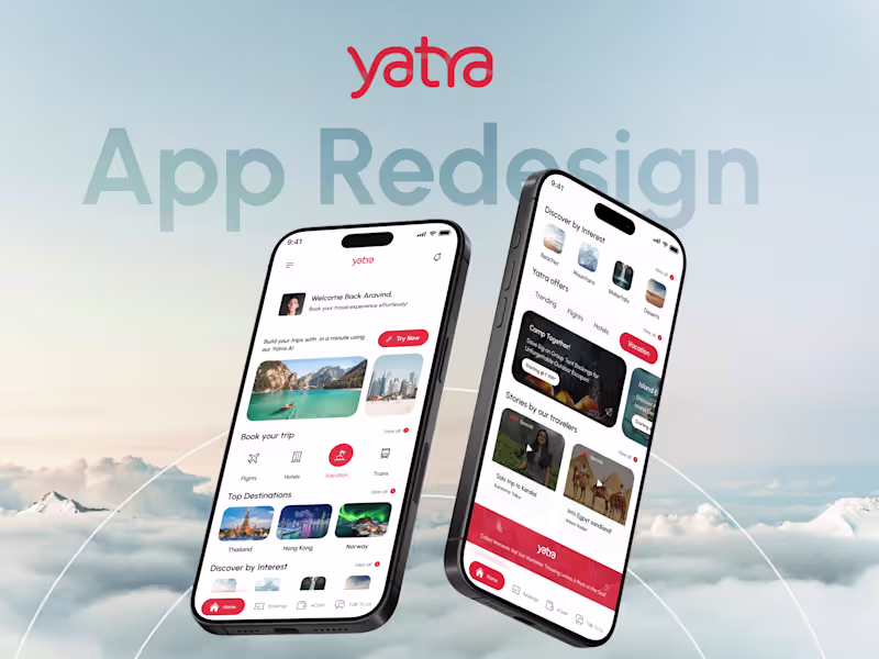 Cover image for Yatra App | Travel Booking | UI/UX Redesign