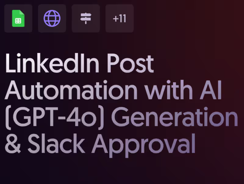 Cover image for LinkedIn Post Automation with AI and Slack