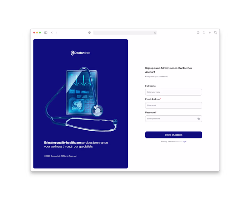 Cover image for Onboarding flow of a Telemedicine Admin user