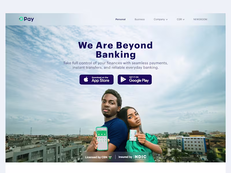 Cover image for OPay Landing Page Redesign