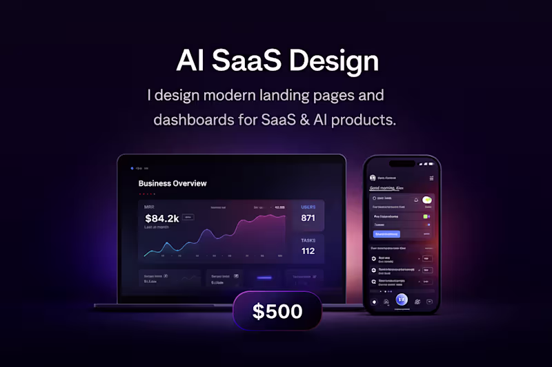 Cover image for AI SaaS Landing Page & Dashboard Design