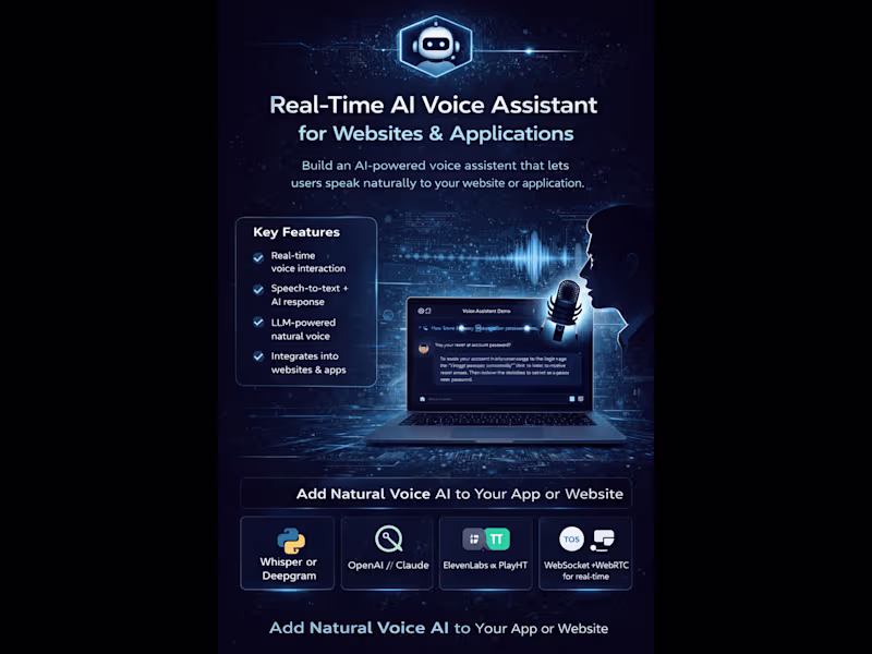 Cover image for Real-Time AI Voice Assistant for Websites & Applications