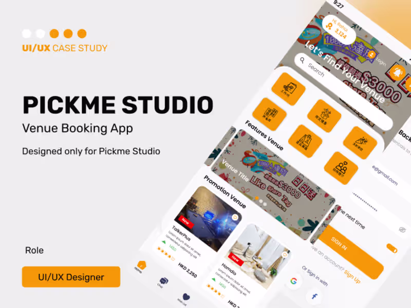 Cover image for PickMe Studio - Venue & Space Booking App