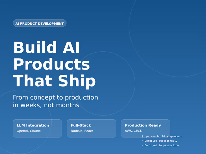 Cover image for AI Product Development - MVP to Production