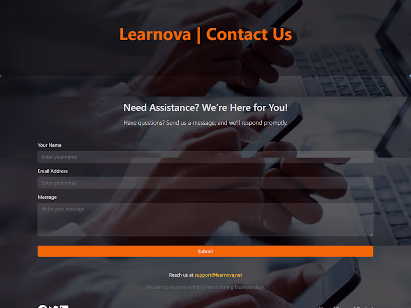 Cover image for Learnova | Contact Us