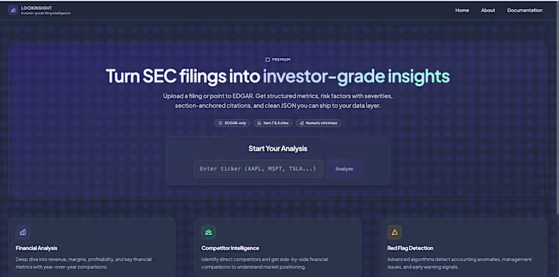 Cover image for SEC Filing Analyzer - AI-Powered Financial Analysis Platform