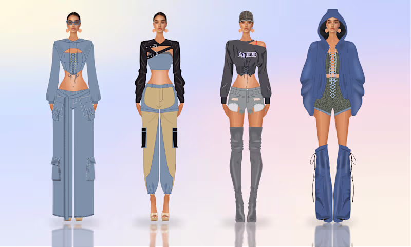 Cover image for Denim Direction: Fashion Illustrations Exploring Texture