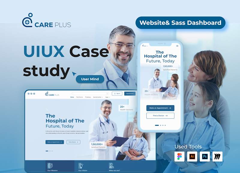 Cover image for Hospital Management UIUX Case Study| Sass Dashboard :: Behance