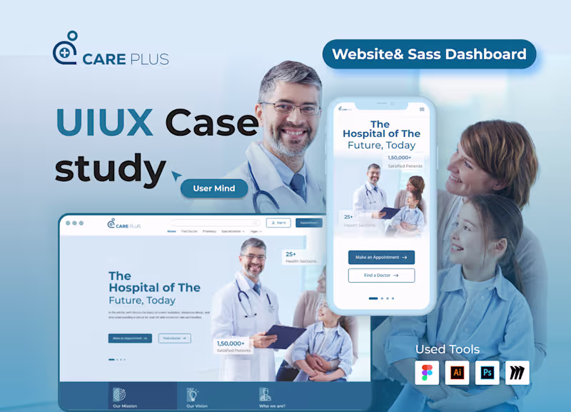 Cover image for Hospital Management UIUX Case Study| Sass Dashboard :: Behance