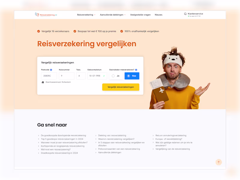 Cover image for Reisverzekering.nl (https://Reisverzekering.nl) — Framer