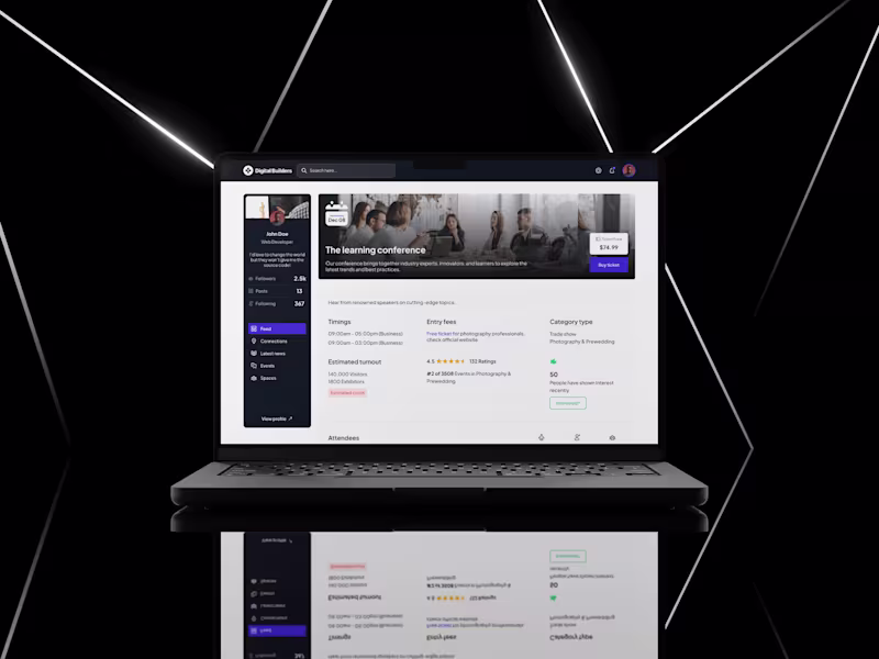 Cover image for Social community platform: Event page screen