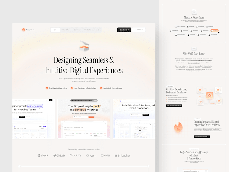 Cover image for Akaru Studio Landing Page Design