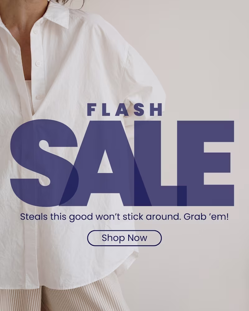 Cover image for Bold flash-sale creative designed for fast scrolling and ins...