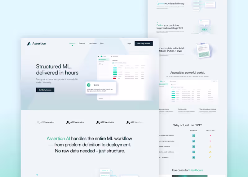Cover image for Assertion AI 🔗https://www.assertion-ai.com/ My role: Framer...