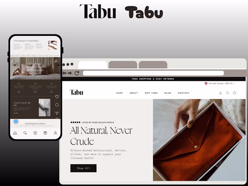 Cover image for Tabu E-Commerce Website Design & Development