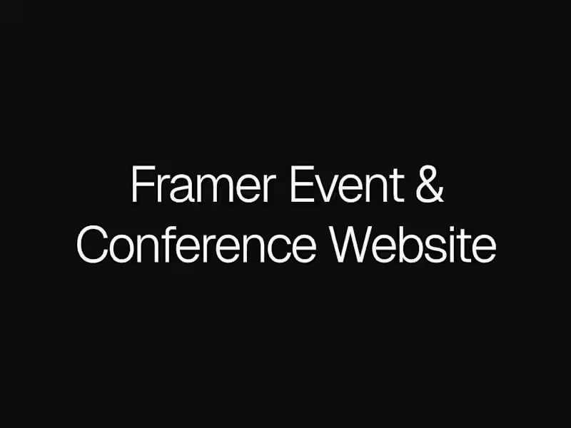Cover image for Framer Event & Conference Website