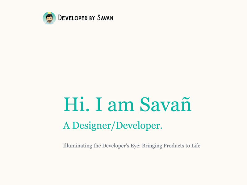 Cover image for Savan Portfolio