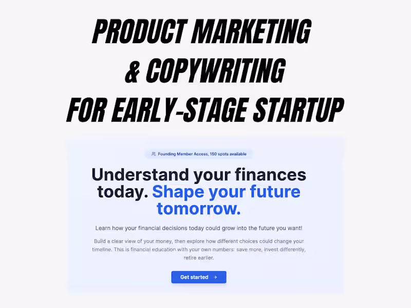 Cover image for Product Marketing and Copywriting for early-stage startup