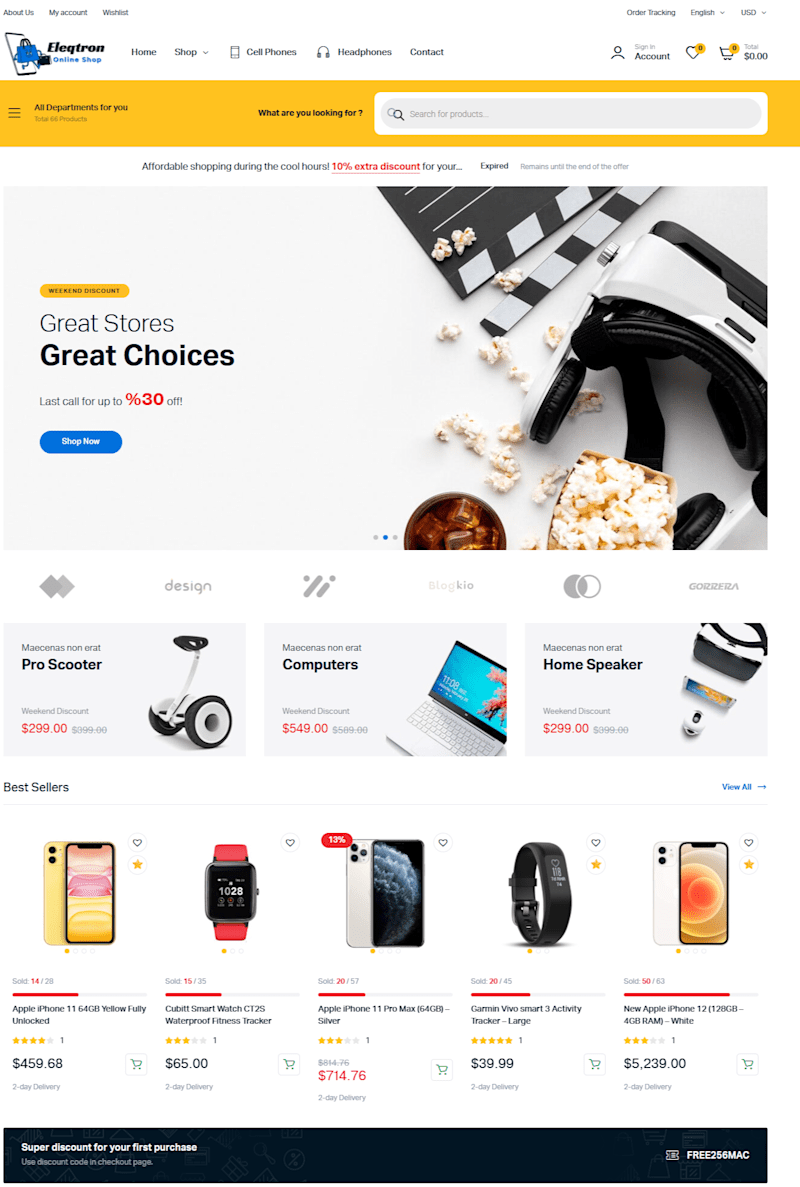 Cover image for Development of eCommerce Website for Electronics Store