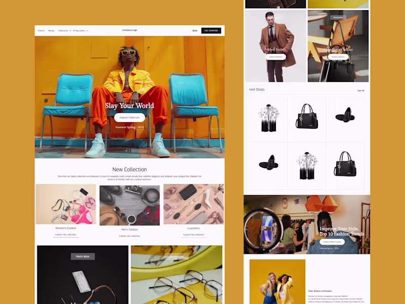 Cover image for Slay Your World – A Fashion Website Landing Page