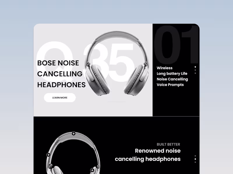 Cover image for Parallax Website for Bose Headphones