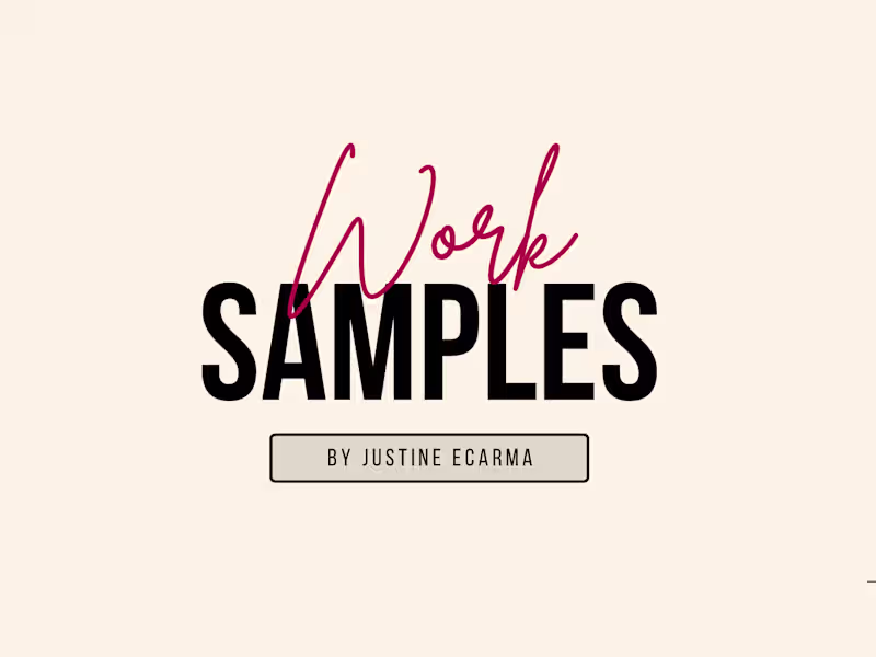 Cover image for Work Samples - Justine Ecarma