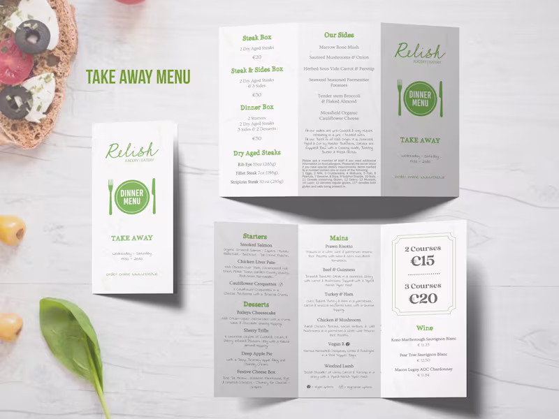 Cover image for Relish Menu Design | Promotional Materials