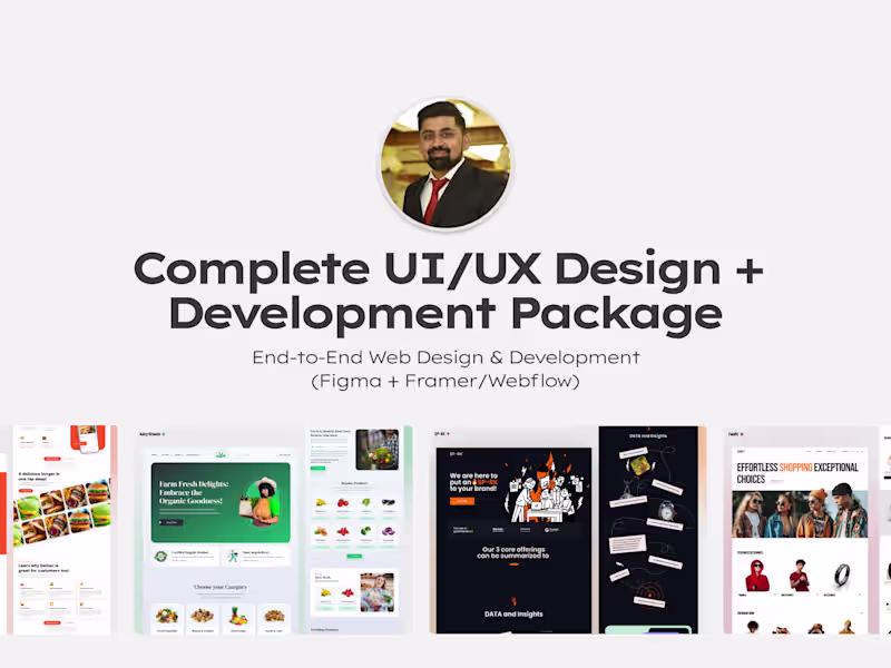 Cover image for End-to-End Web Design & Development (Figma + Framer/Webflow)