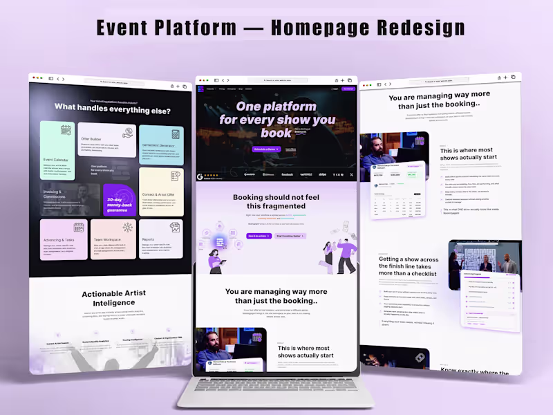 Cover image for Event Booking Platform — Homepage