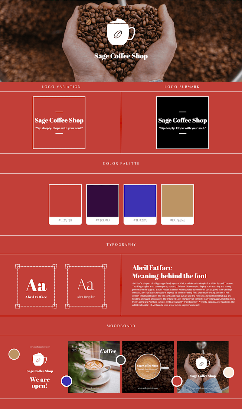 Cover image for Sage Coffee Shop Brand Kit Design