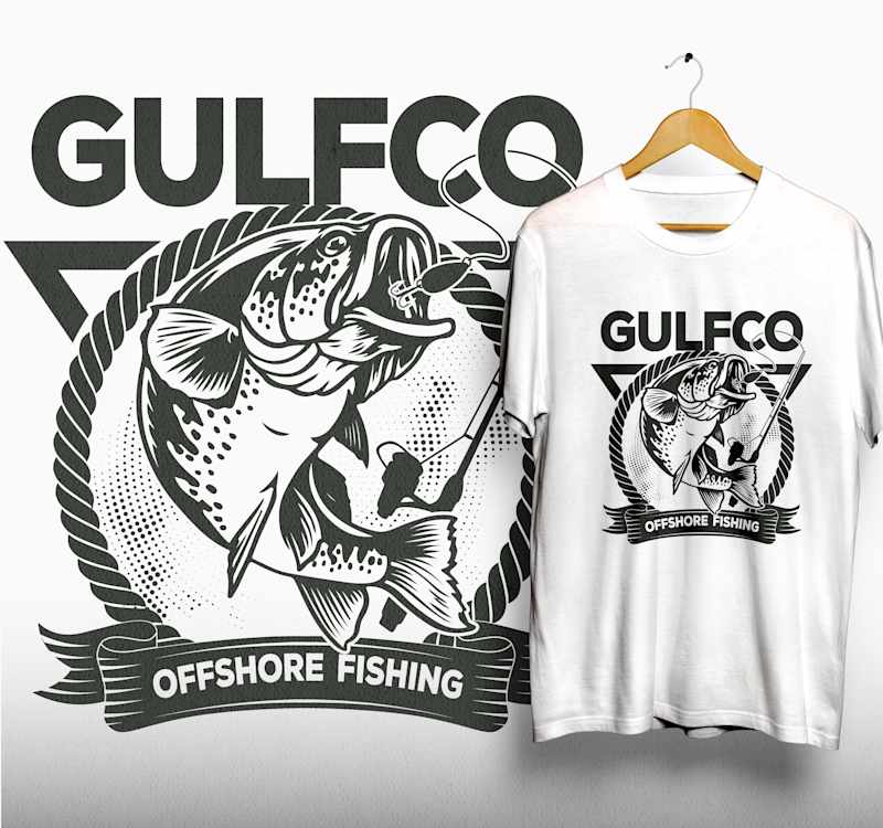 Cover image for Fishing T-shirt Design