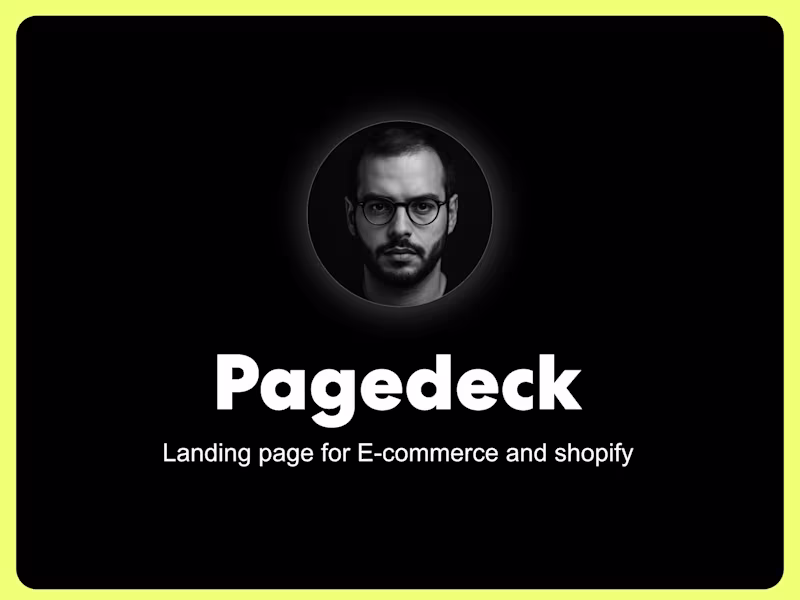 Cover image for Pagedeck e-commerce landing page development (shopify store etc)