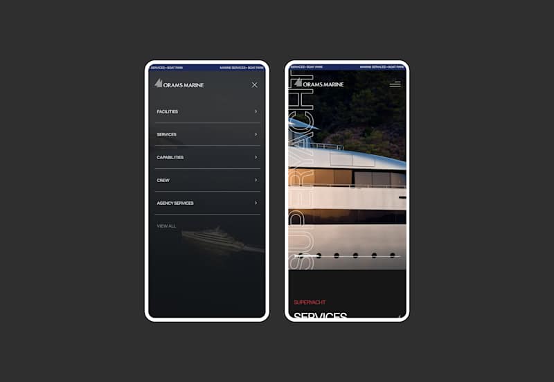 Cover image for Custom UX/UI design for Orams Marine