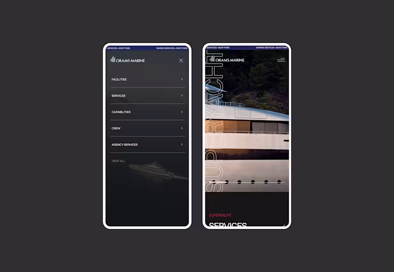 Cover image for Custom UX/UI design for Orams Marine