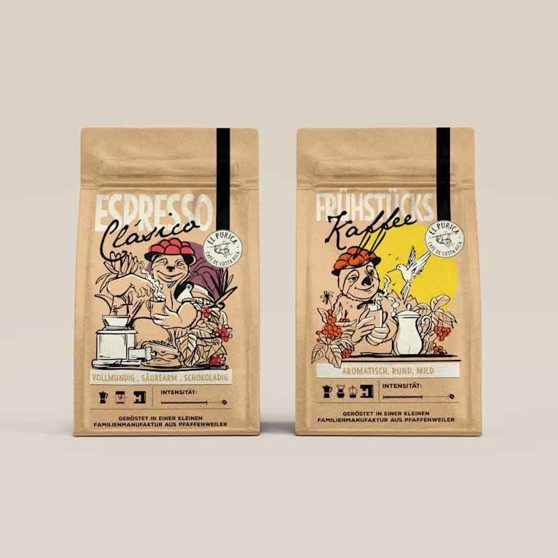 Cover image for Branding and Label Design Purica Specialty Café.