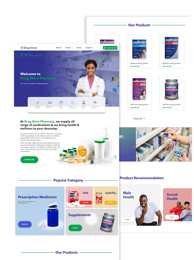 Cover image for Pharmacy store website on Behance