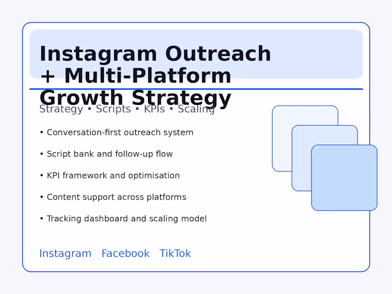 Cover image for Instagram Outreach + Multi-Platform Growth Strategy