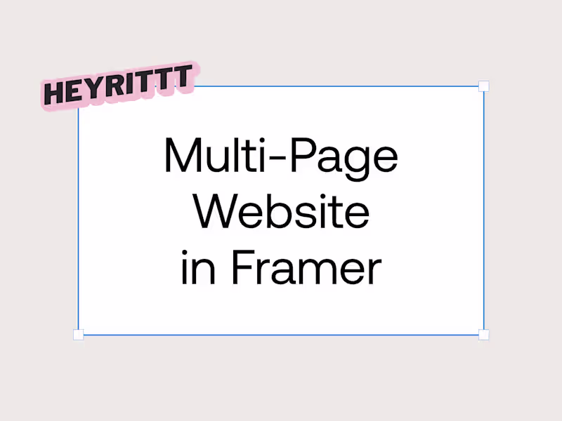 Cover image for Multi-Page Website in Framer