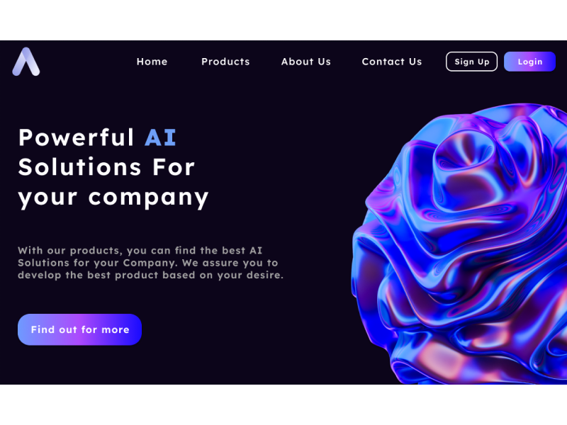 Cover image for AI Company Landing Page- Dark theme