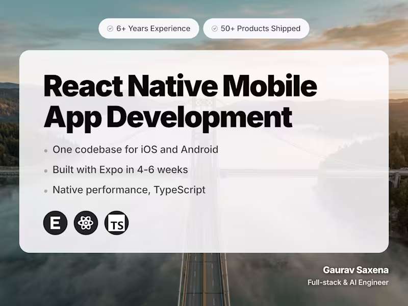 Cover image for React Native Mobile App Development